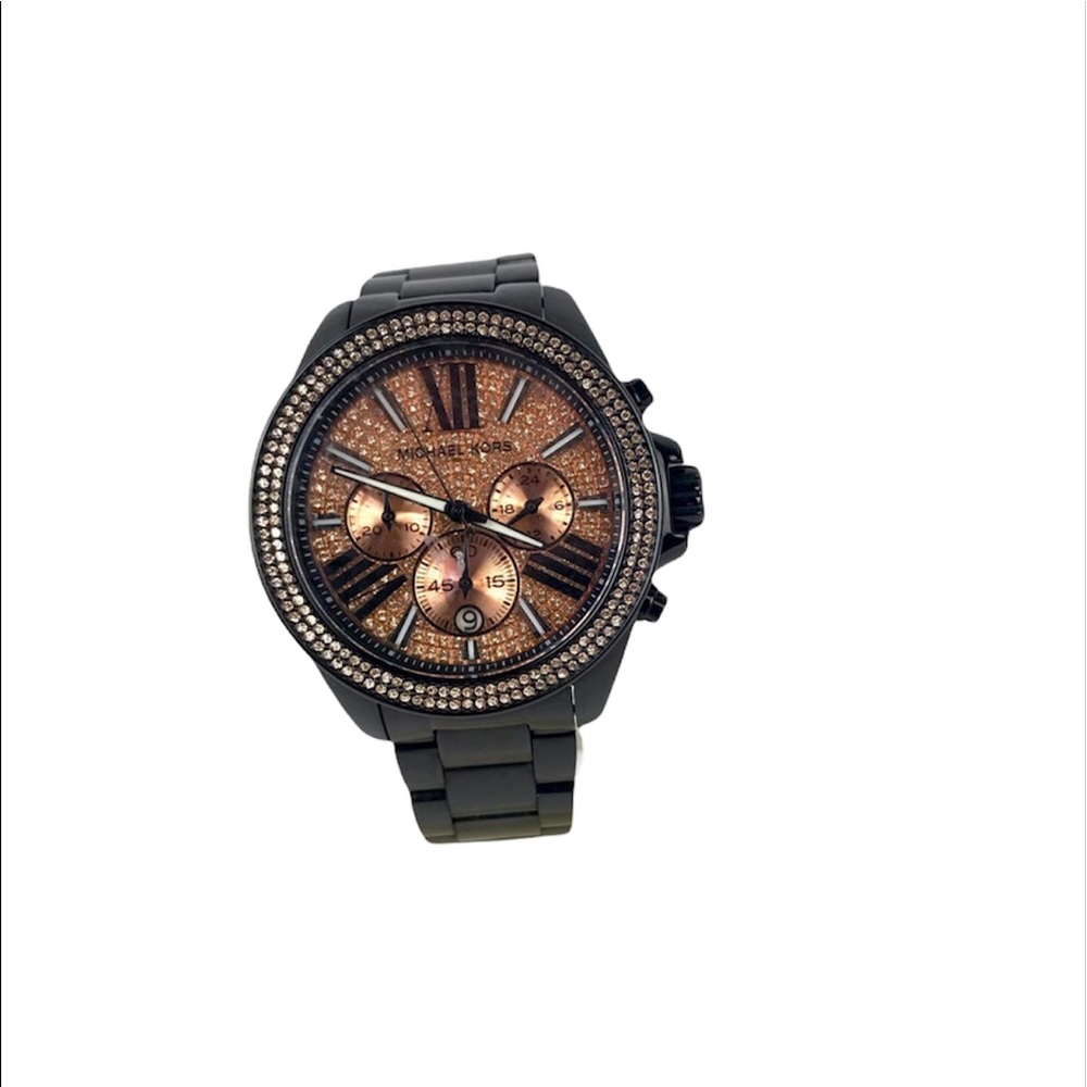 Everest Chrgrph Rose Dial Black Ion-plated